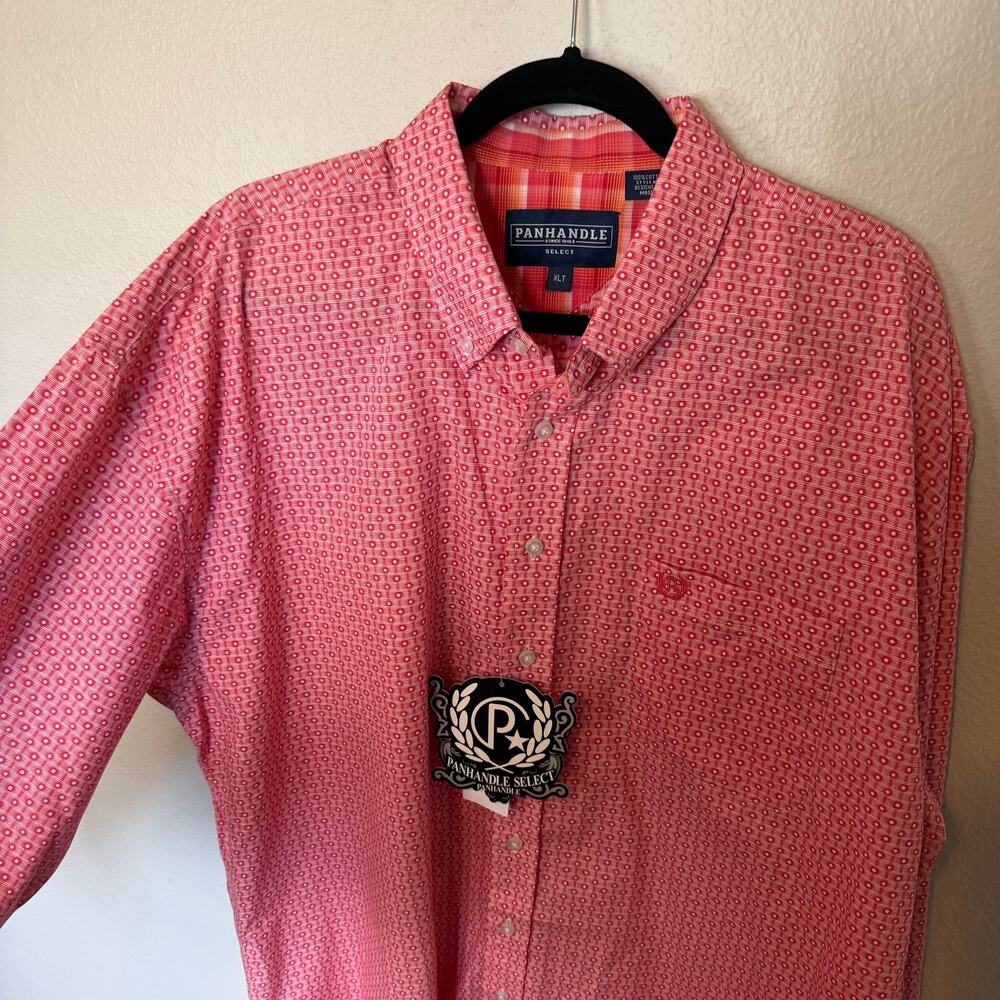 NWT Panhandle Select Long Sleeve Pink Button Down Shirt Men's XLT - Picture 1 of 5